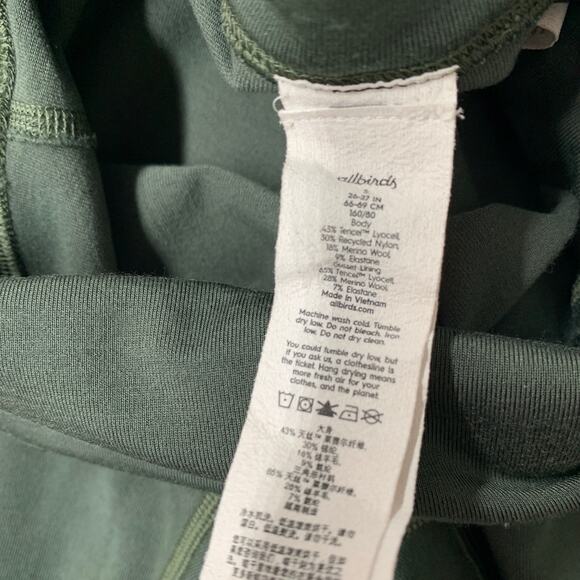 Allbirds Women Leggings Small Green Active Pants Yoga Gym Wool Blend 26.5 - Picture 9 of 10